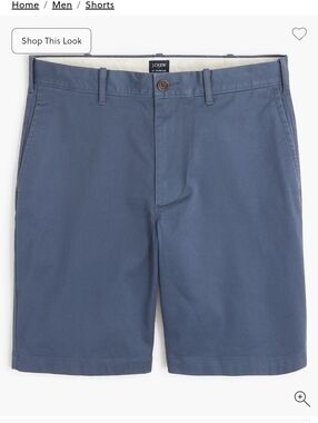 J. Crew Men’s Flat Front 9 Inch Flex Chino Shorts in Slate Blue